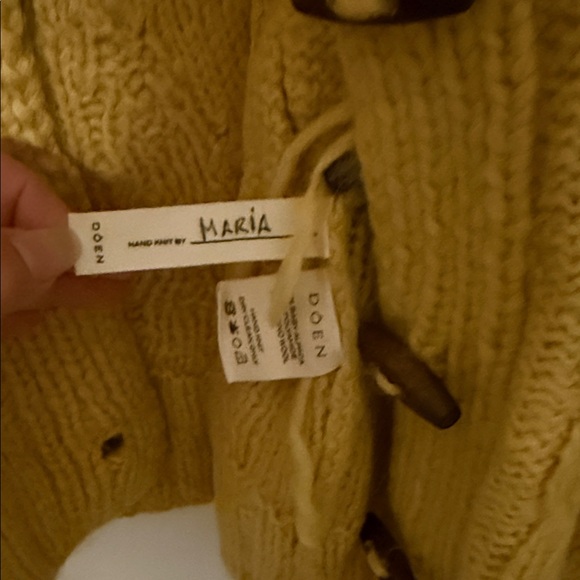 Doen Mustard Knit Cardigan Sweater - Picture 3 of 4